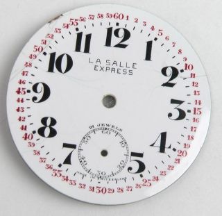 La Salle Express 21J Swiss RR Pocket Watch Dial 42mm