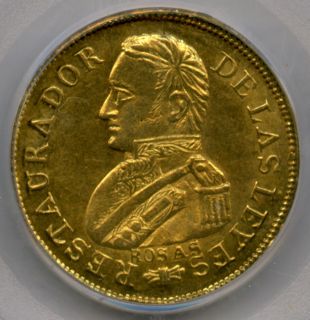 Argentina 1842 R La Rioja Gold 2 Escudos PCGS MS61 5119