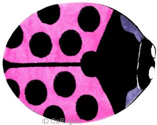 Ladybug Rug Pink Color Lady Bug Kids Play Mat Insect 35x39 New