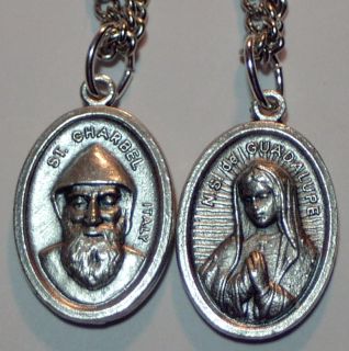 St Charbel & Our Lady of Guadalupe Holy Medal on Chain Pray for Life
