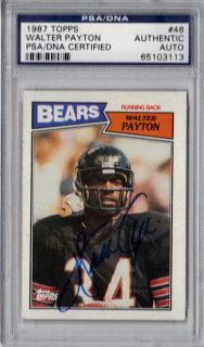 PSA DNA 1987 TOPPS WALTER PAYTON CHICAGO BEARS AUTOGRAPHED SIGNED