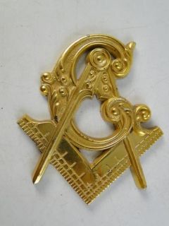 Antique Masonic Mason Compass Square Emblem Insignia Plaque Vintage