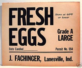 Fachinger Bulk Egg Carton Box Label Lanesville Indiana