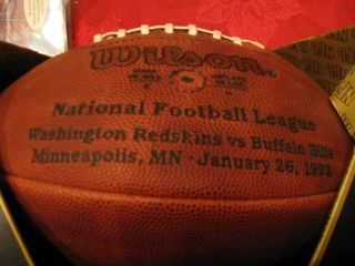Superbowl 26 Wilson Football Bills vs Redskins