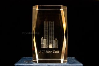 You are bidding on a beautiful 3D laser etched crystal tower with 3D