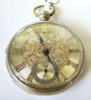 Antique 1800s English Coin Silver Large Pocket Watch