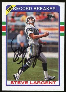 Steve Largent Signed Topps 1989 Autographed Seahawks JSA Stamp