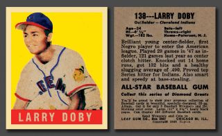 Larry Doby Rookie 1948 49 Leaf 138 Reprint Mint