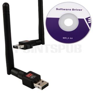 USB Wireless Network Card WiFi LAN Adapter Laptop 802 11n G B
