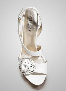 New Guess Womens Latonia Wedge White Sandals Platforms Shoes Size 7