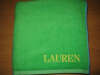 New Ralph Lauren Beach Towel Bath Sheet Green Blue