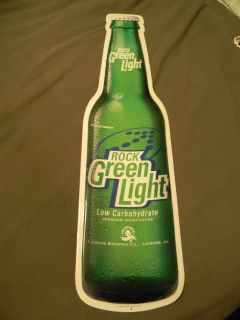 Beer Green Light Tin Bottle and Cap Sign Latrobe Pennsylvania