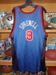 Latrell Sprewell New York Knicks Vtg Champion Jersey 52