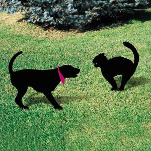 New Lawn Art Yard Shadow Cat Dog Silhouettes