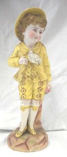 Rudolstadt Germany Porcelain Bisque Doll with Gold Gilt