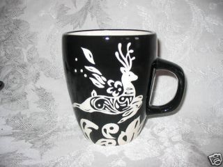 Laurie Gates Ware New Reindeer Black Mug S