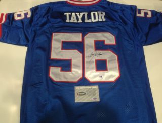 Lawrence Taylor autographed Giants authentic throwback blue Jersey w