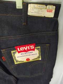 Vtg 70s Mens Levis 646 Bell Bottom Jeans 36x38 Deadstock Super Dark
