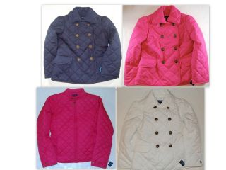 Girls Ralph Lauren White Navy Pink Barn Jacket Coat Size 8 10 Medium