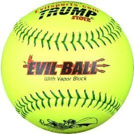 Doz Trump Evil Sports ISA 12 Slowpitch Softballs Yellow Leather 44 375