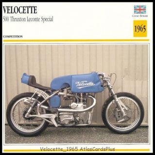 Bike Card 1965 Velocette 500 Thruxton Leconte Special