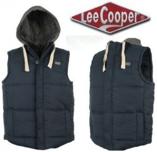 Lee Cooper Hooded gilet Mens Padded Bubble Bodywarmer Jacket Coat s M
