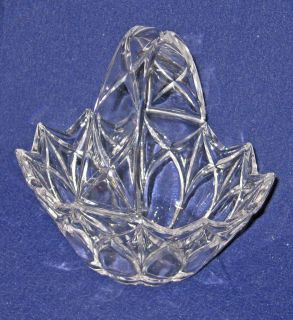 Lead Crystal Oval Basket with Sawtooth Rim Mint Condition