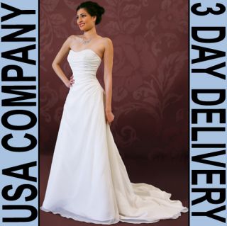 Leeza Strapless Corset with Chiffon Wedding Dress Gown 10 Ivory Brand