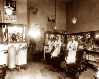1923 Inside The Barbershop Barber Shop in Palo Alto California CA