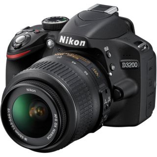 Nikon D3200 Black Digital SLR Camera w DX Nikkor 18 55mm 3 5 5 6g VR