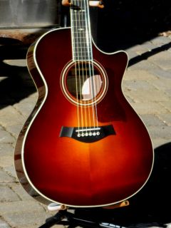 2012 Taylor 712 CE Guitar Sunburst w New Inlays Excellent