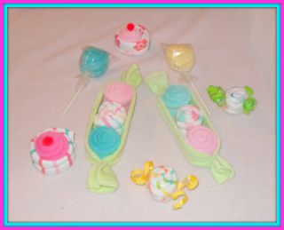 HUGE LOT of Baby Girl Washcloth and Diaper Baby Shower Favors GREAT