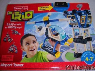 Fisher Price Trio Airport Tower Helicopter Blocks Build