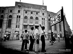 Yankee Boys vintage stadium baseball print black white New York