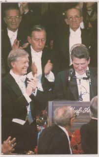 President Ronald Reagan Postcard 1980 Campaign w Jimmy Carter Al Smith