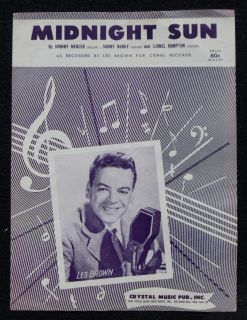 1954 Midnight Sun Les Brown Sheet Music EX