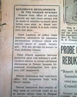 Jew Leo Frank Mary Phagan Murder 1913 Atlanta Newspaper