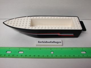 Lego Speed Boat Hull 6x24 Studs Black &White City Police Fire Racer