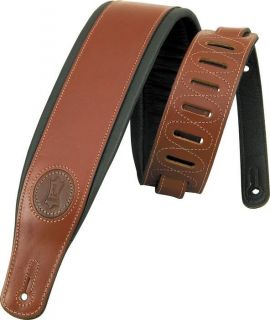 Levys Boot Leather Guitar Strap Walnut