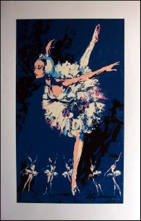 Leroy Neiman Prima Ballerina Blue Dancer Plate Signed Serigrpah Print