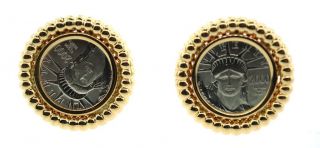 Cool Platinum Gold Liberty Coin Earrings