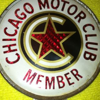 Chicago Motor Club Member Vintage License Plate Topper