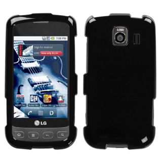 LG Optimus s U V LS670 Hard Case Snap on Cover Black Solid Glossy