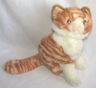 Orange Tabby Kitty Cat Life Like Size Plush Stuffed Animal Toy