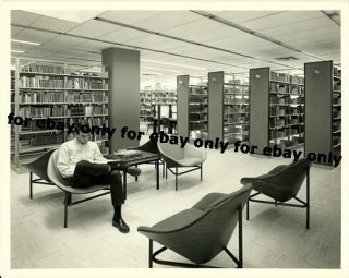 Vintage Old Photos Inside Modern Library Furniture 1965 Ira Wright