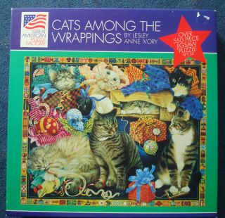 jigsaw puzzle Lesley Anne Ivory 550 pcs CATS AMONG THE WRAPPINGS 18x24
