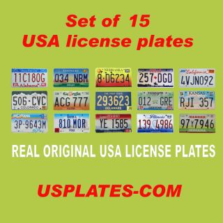 15 USA License Plates Set United States Number Tag Lot Real Best