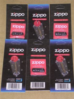 Lot of 6 New Zippo Lighter Flint Wick Lighters NR