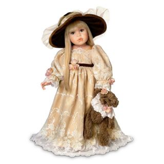 Linda Rick Catherine Victorian Style Child Doll with Dressed Teddy