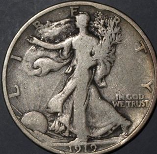 1919 US Walking Liberty Silver Half Dollar